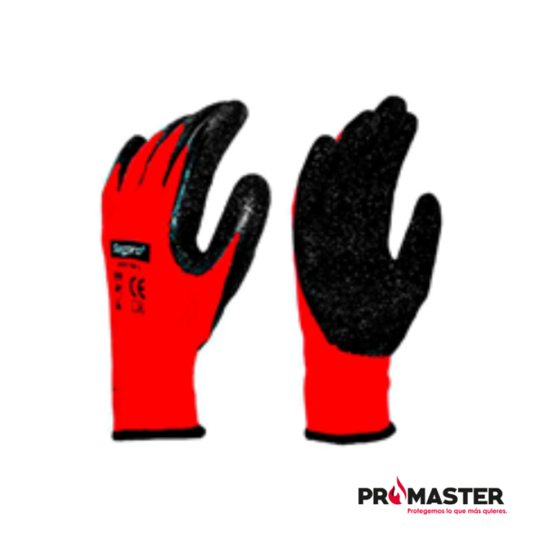 Guantes de lona rojo