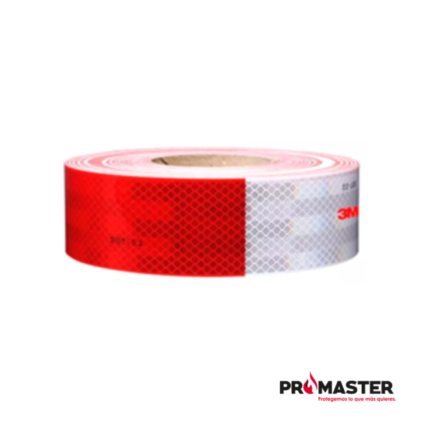 Cinta reflectiva roja y blanca